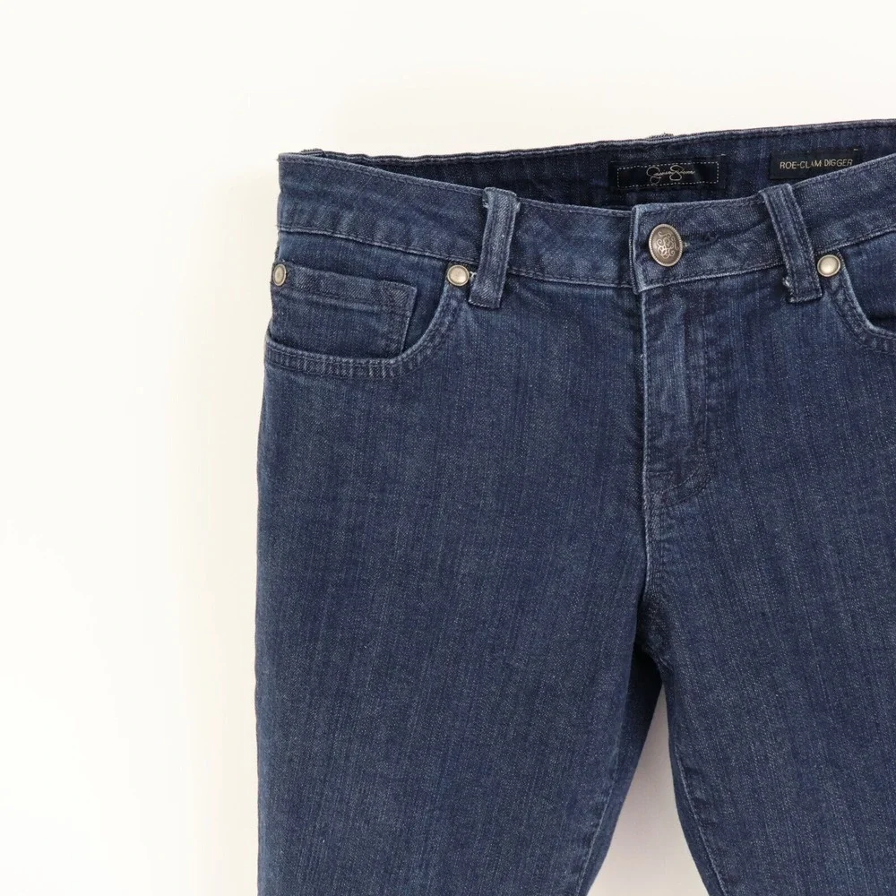 Jessica Simpson Jeans Roe Clam Digger Low Rise Womens Size 28 Blue STRETCH Denim